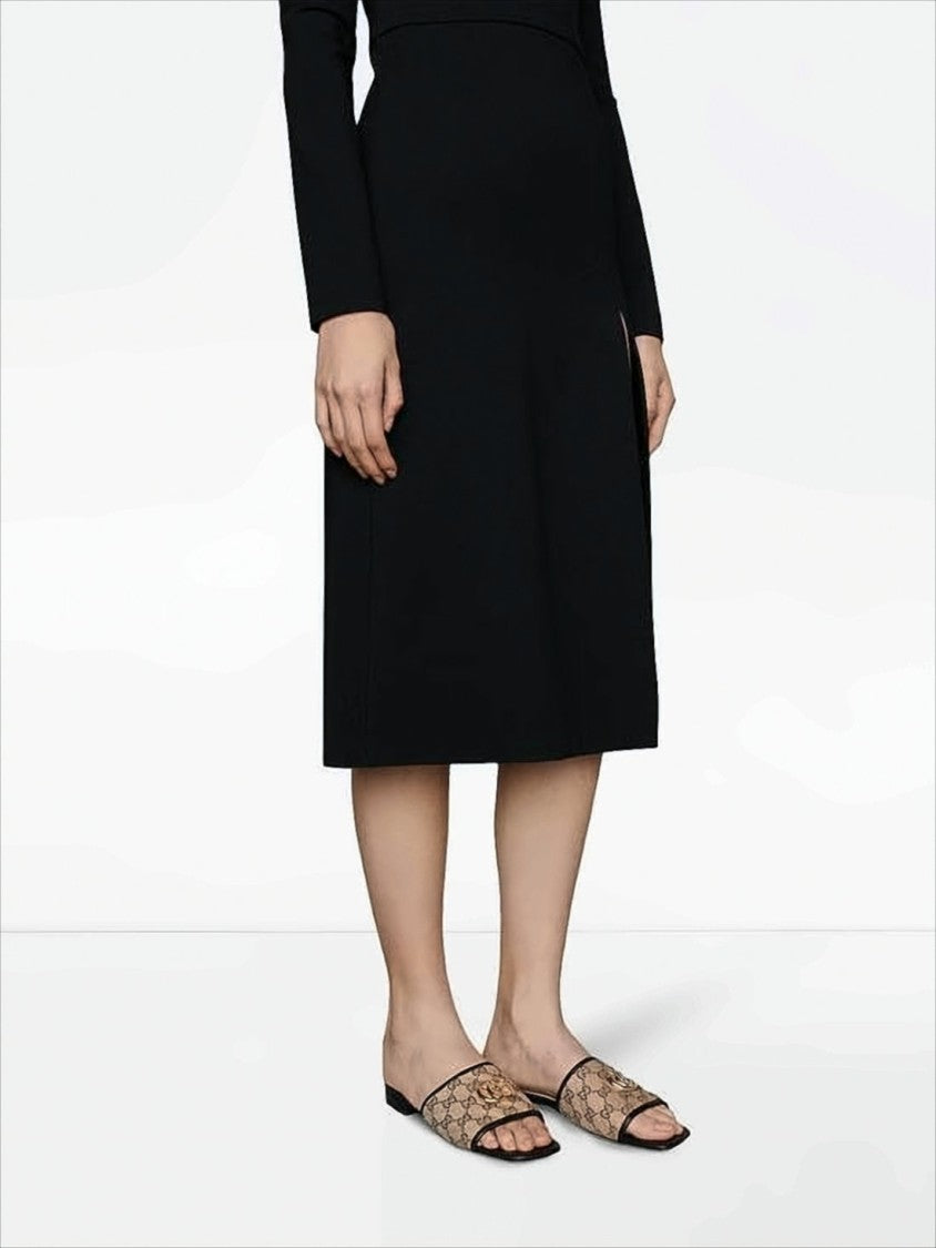 Gucci Beige Monogram Canvas Mules