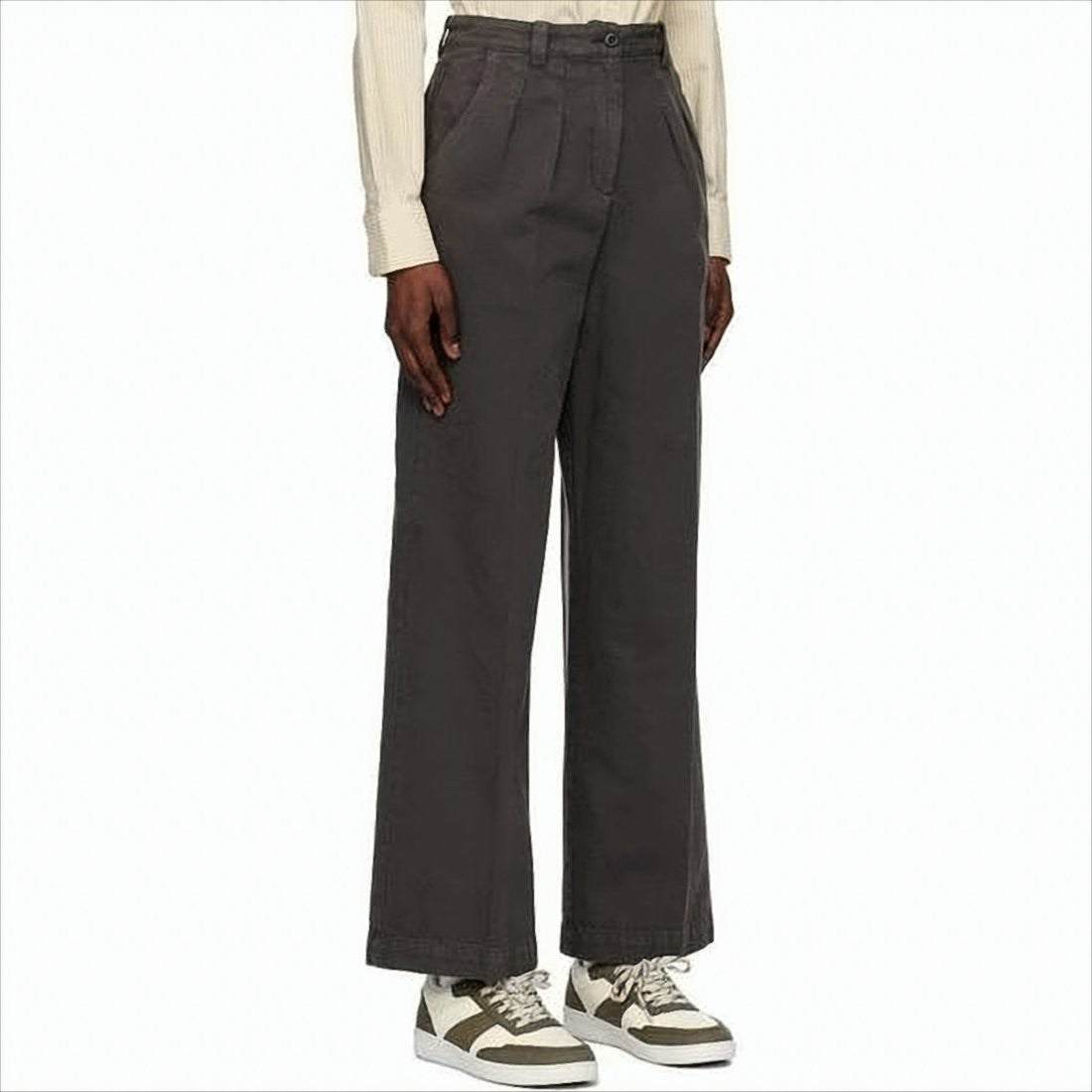 A.P.C. High Waist Straight Leg Pants In Smooth Cotton