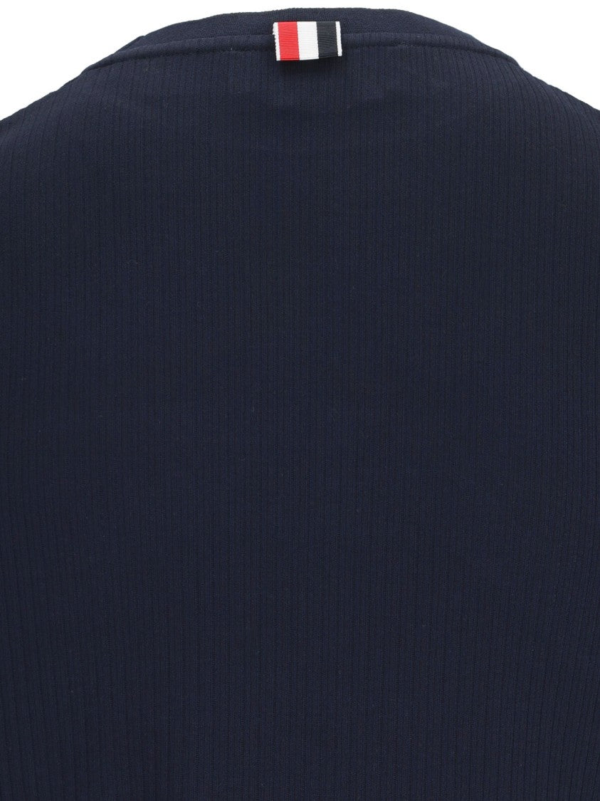 Thom Browne "Three Stripes" Logo T-Shirt – Blue