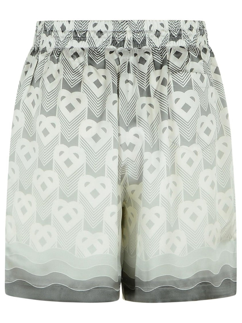 Casablanca Grey Silk Bermuda Shorts