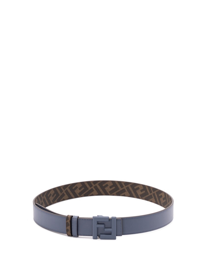 Fendi Ff Slim Calf Leather Belt With Design