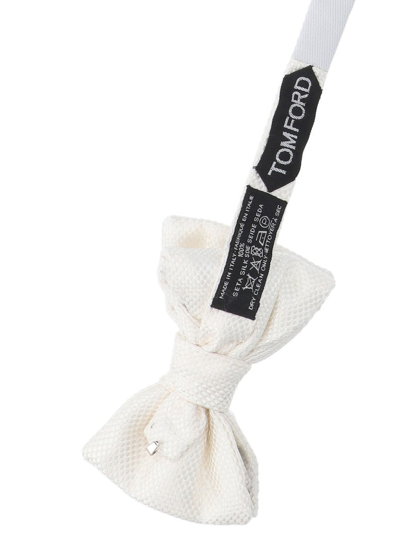 Tom Ford Silk Bow Tie White