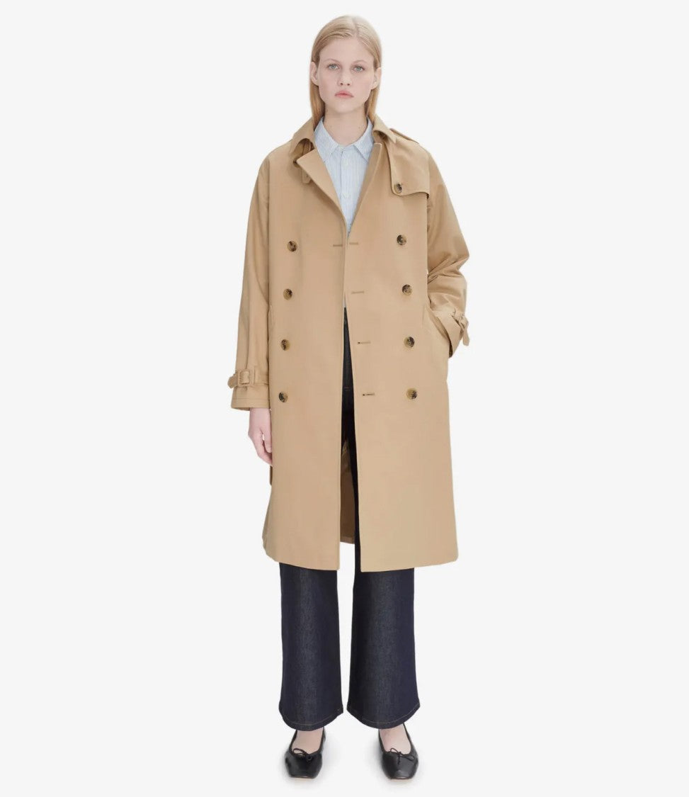A.P.C. Beige Waterproof Cotton Gabardine Trench Coat