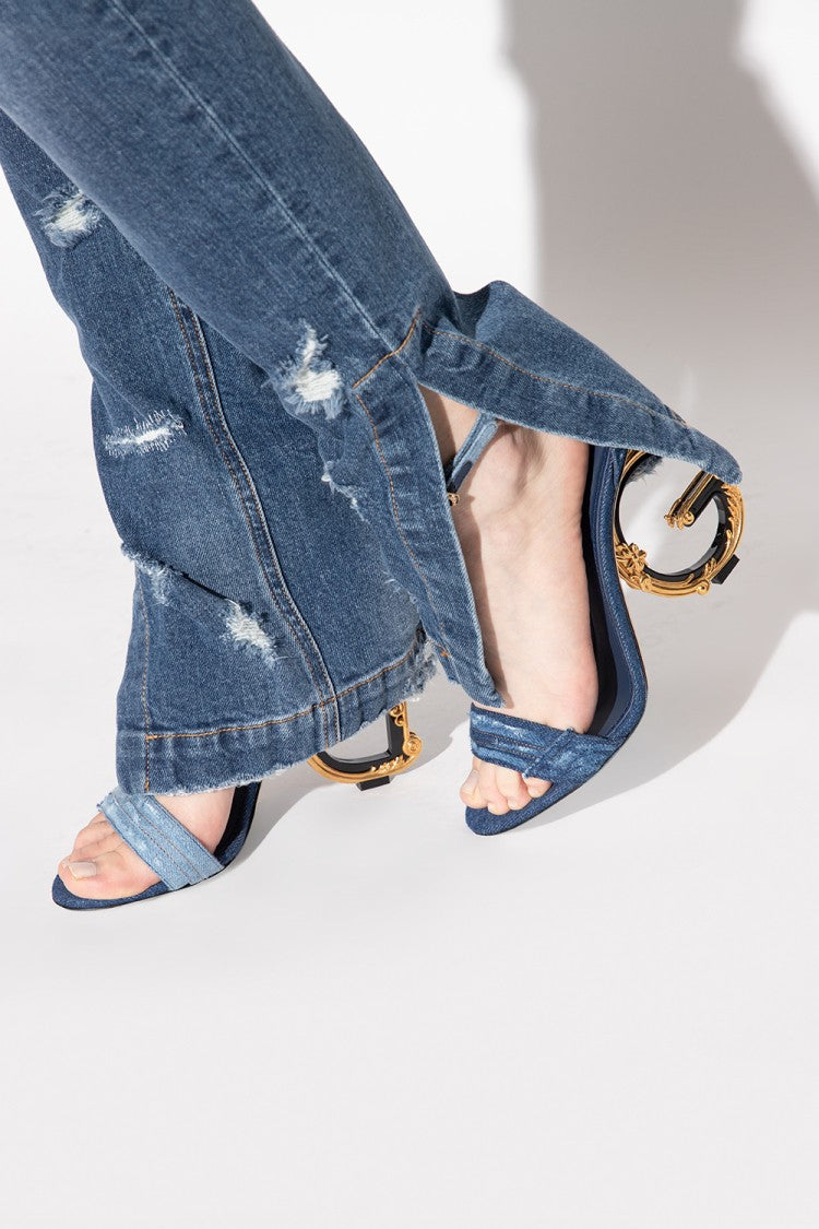Dolce & Gabbana Vintage Denim Heeled Sandals