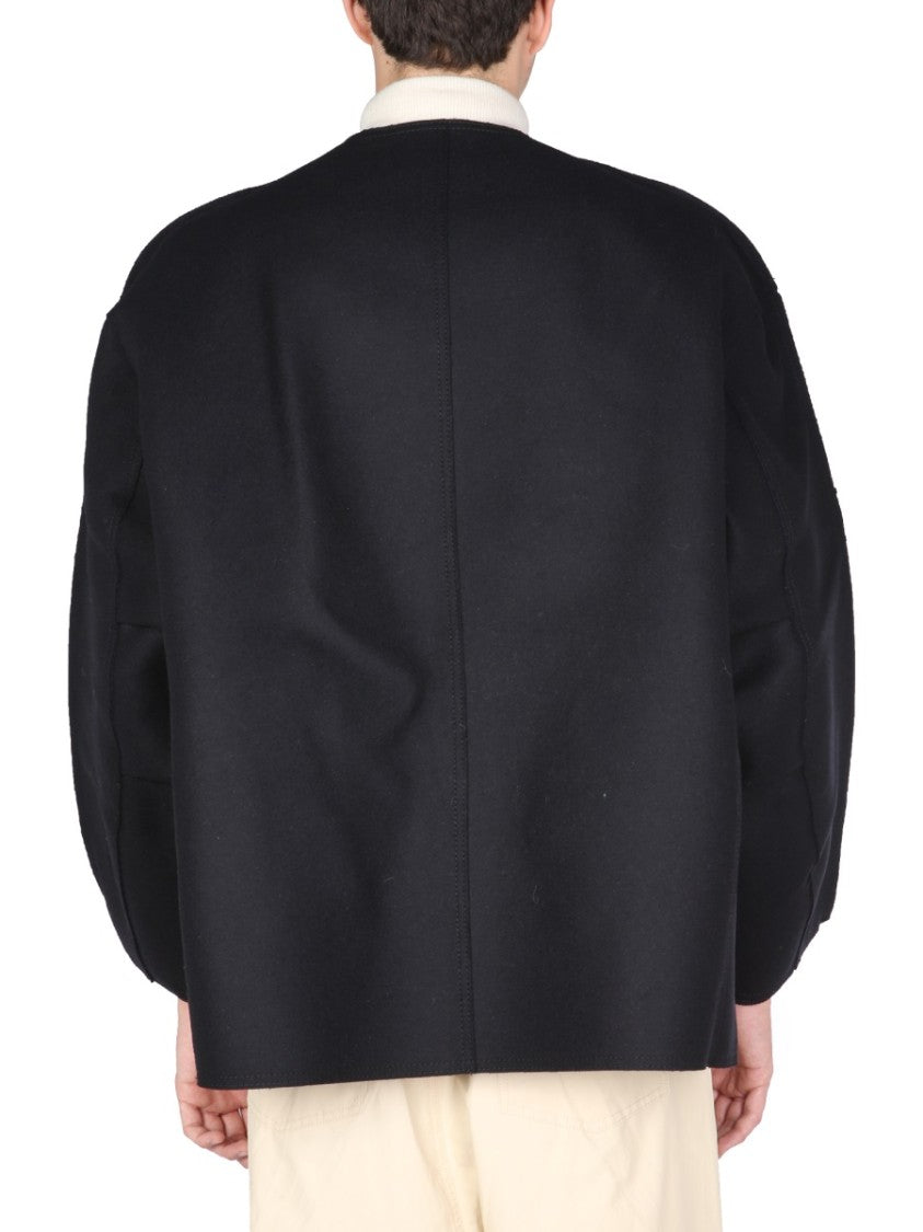 Sunnei Asymmetrical Front Closure Black Coat