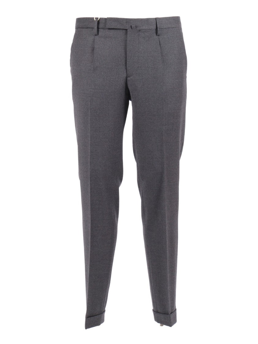 Briglia Slim Fit Cuffed Pleated Straight-Leg Pants