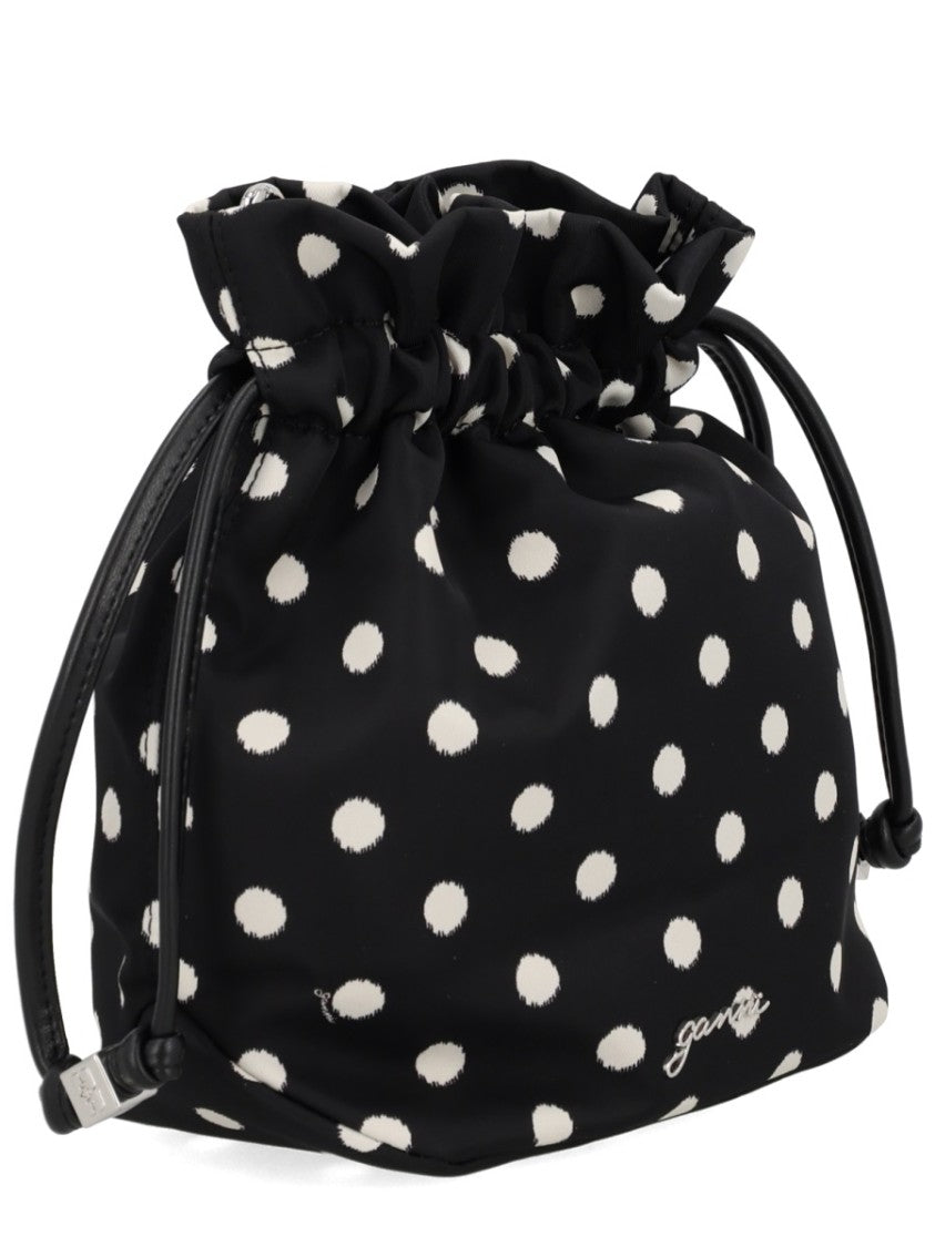 Ganni Bou Scattered Polka Dot Bucket Bag