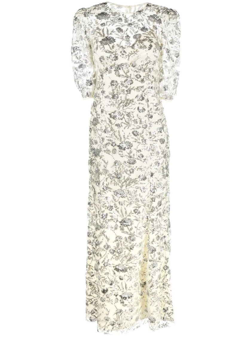 Self-Portrait Champagne Sequinned Maxi Dress