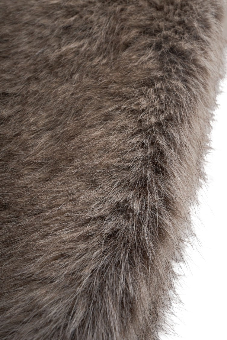 Ottod'ame Reversible Faux Fur Scarf With Rounded Edges