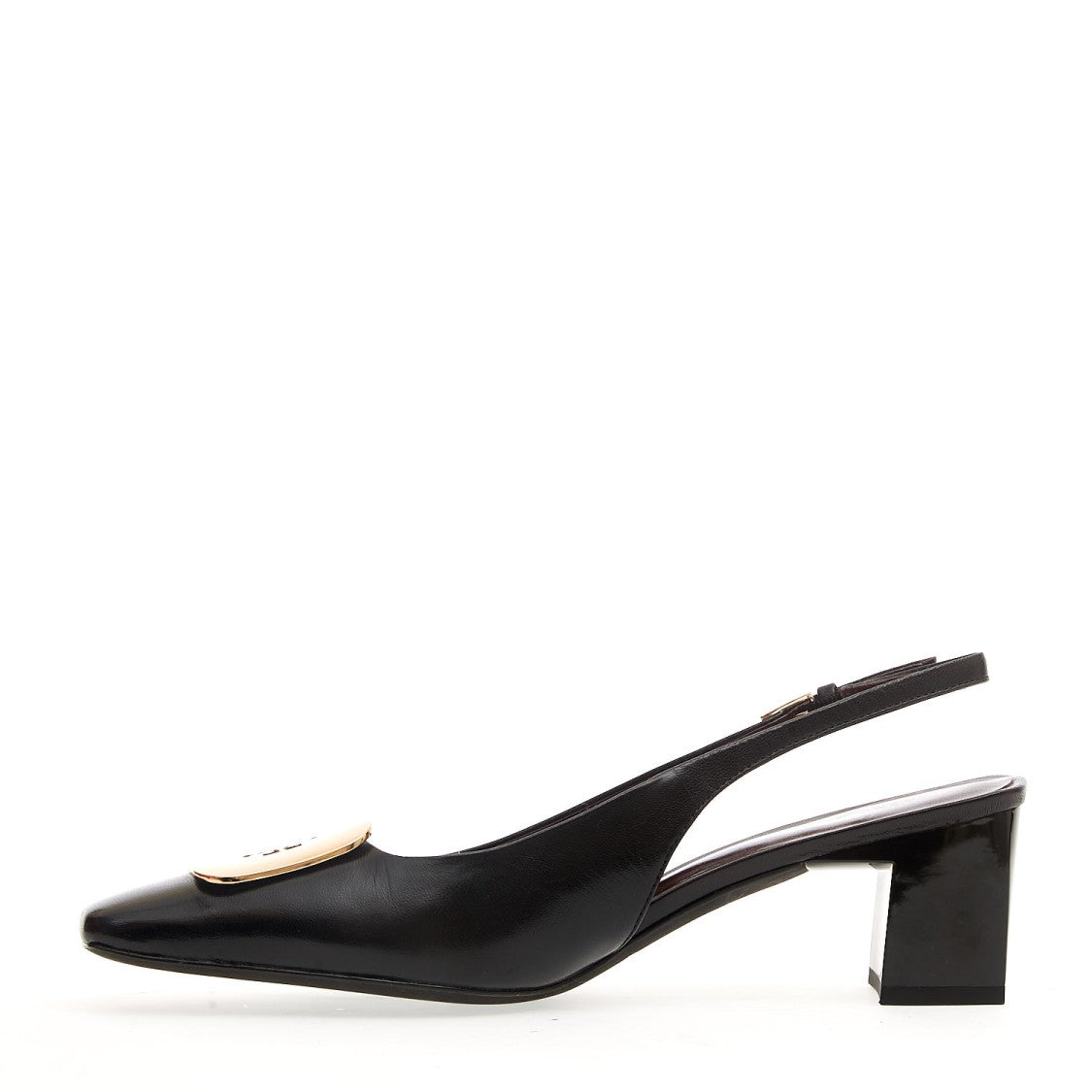 Tory Burch Slingback Black Leather Buckle
