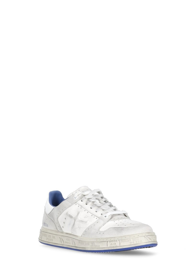 Prmt White Quinn 6686 Suede-Blend Sneakers