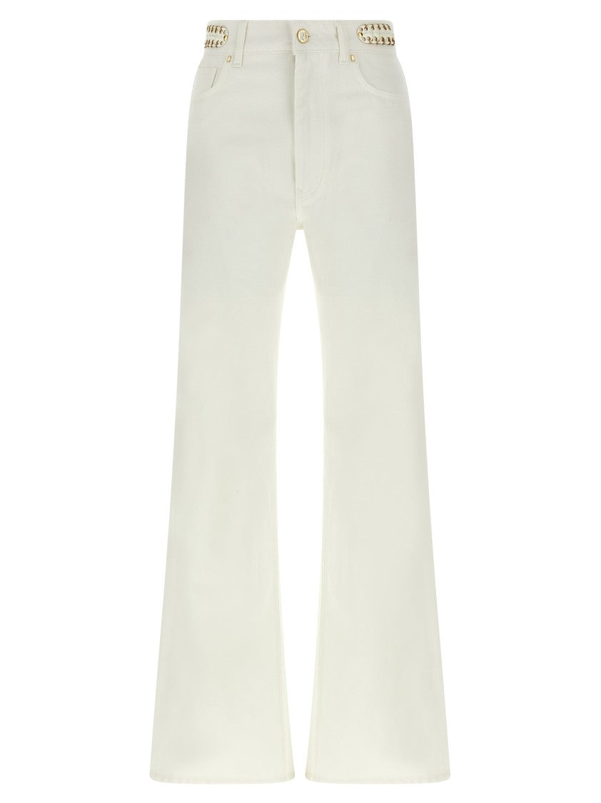 Paco Rabanne Flared Denim Jeans With Enameled Metal Details