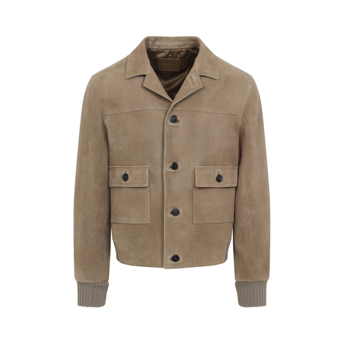 Prada Classic Button-Up Lamb Leather Jacket