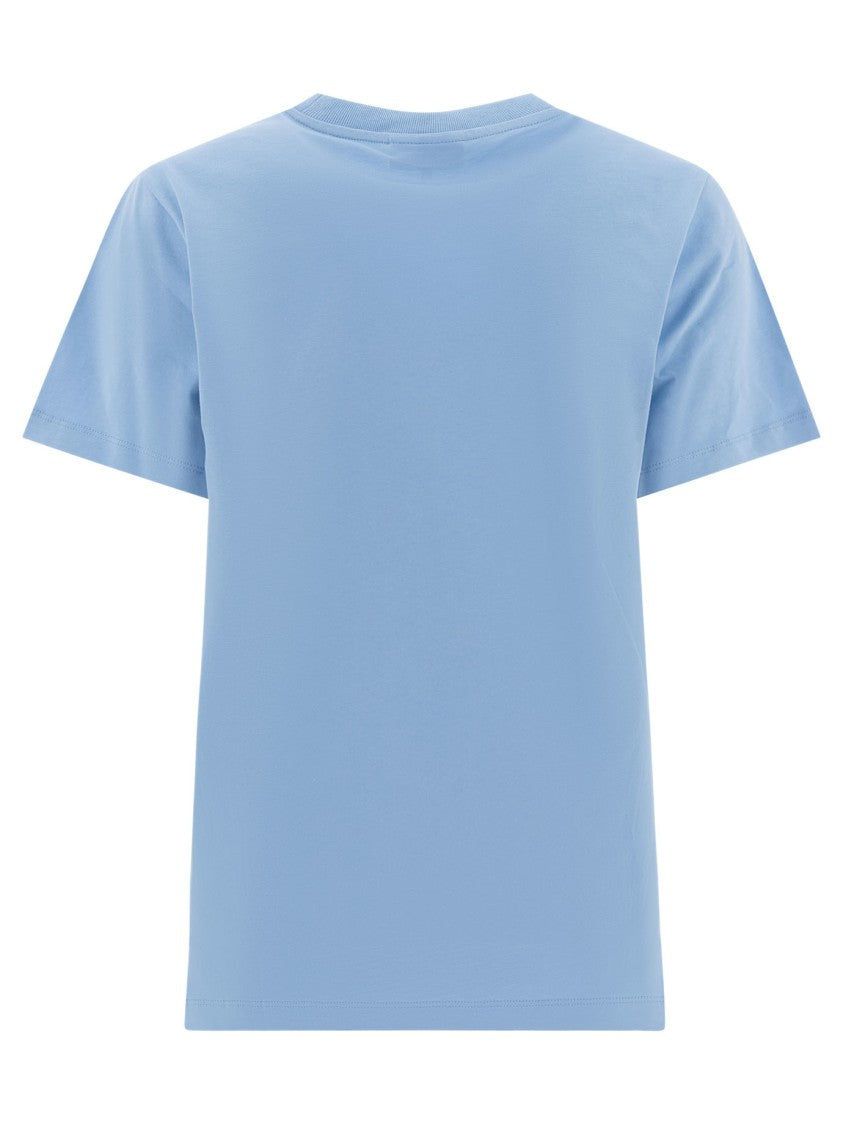 Ganni Relaxed-Fit Graphic Print T-Shirt With Ribbed Crew Neck