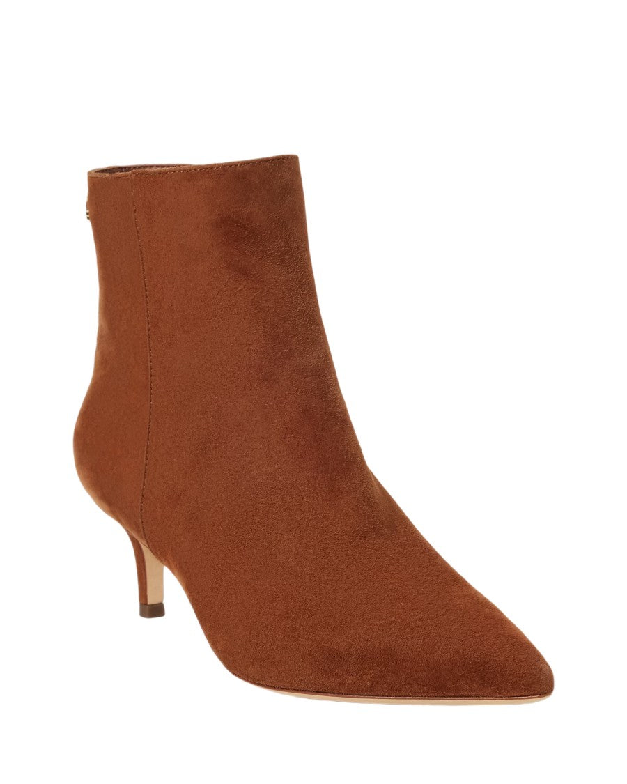 Lauren Ralph Lauren Tan Suede Ankle Boots With Pointed Toe