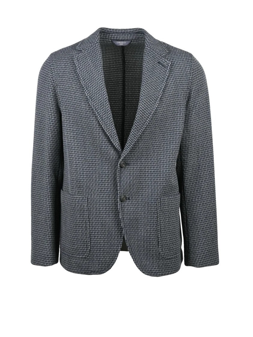 Circolo 1901 Rounded Blazer With Houndstooth Pattern And Tailored Fit