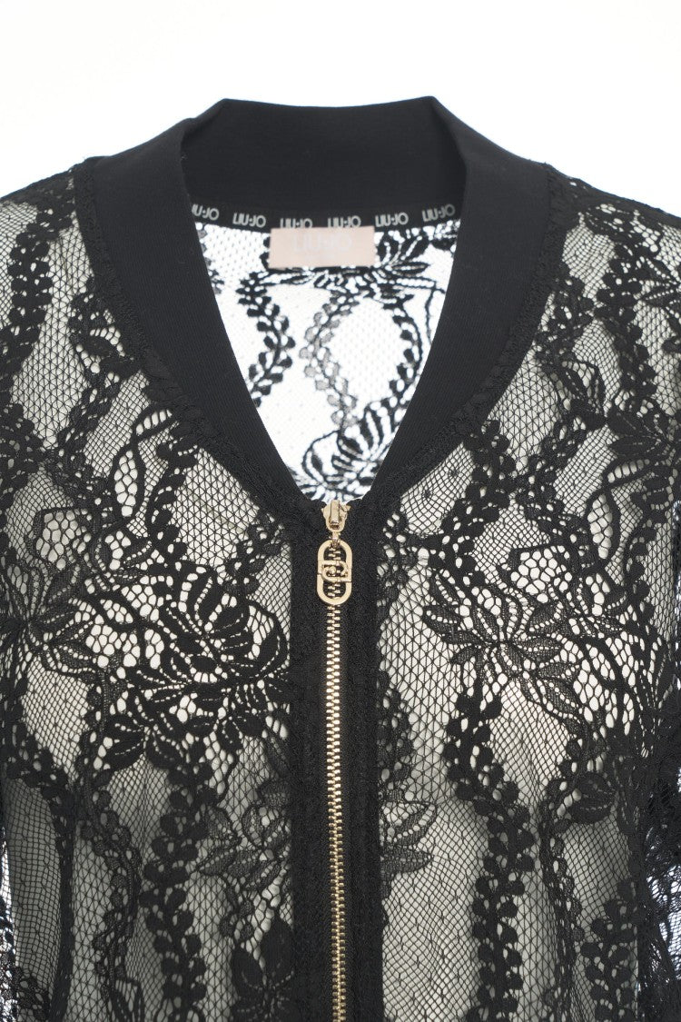 Liu Jo Delicate Floral Lace Bomber Jacket