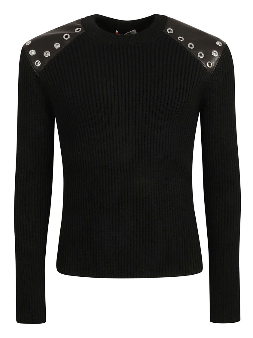 Alexander Mcqueen Classic Black Knit Sweater With Minimalist Aesthetic