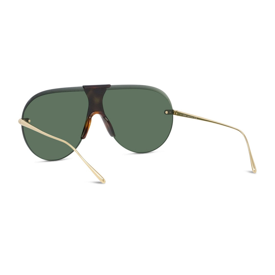 Loewe Gold Havana Wraparound Green Lens Shield Sunglasses