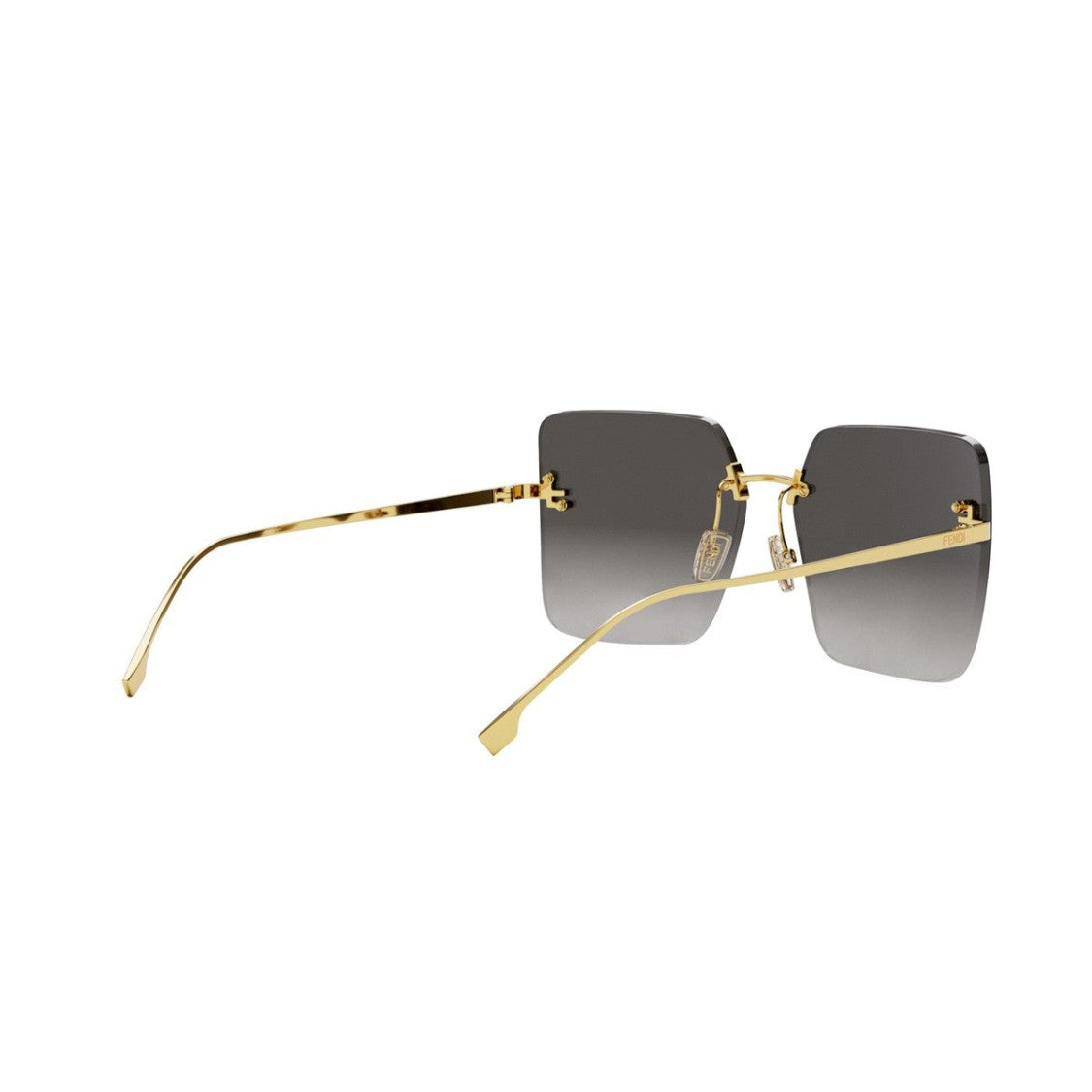Fendi Gold First Crystal Metal Square Sunglasses