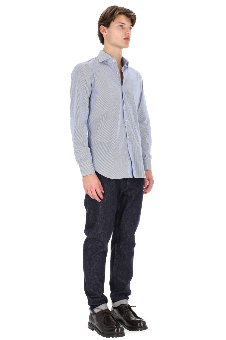Barba Bacchettata Stretch Poplin Shirt Linea Milano