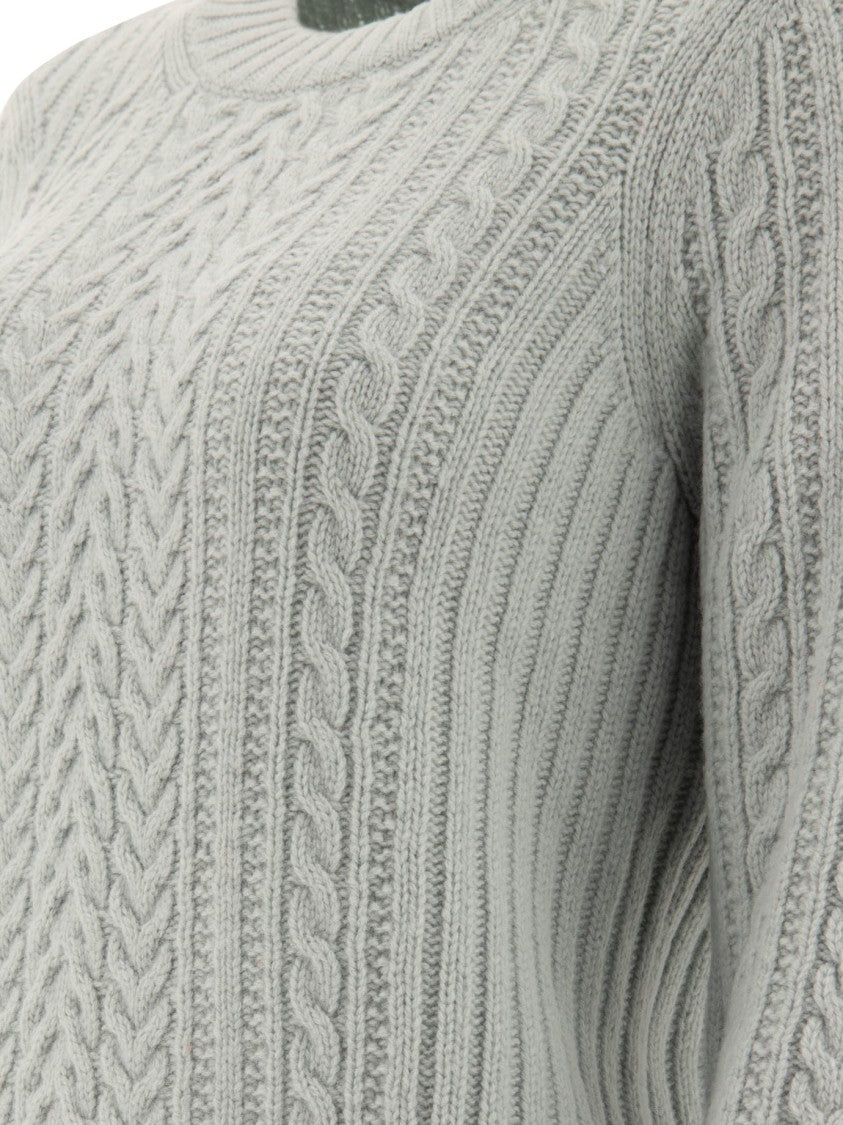 Ines De La Fressange Intricately Braided Knit Sweater