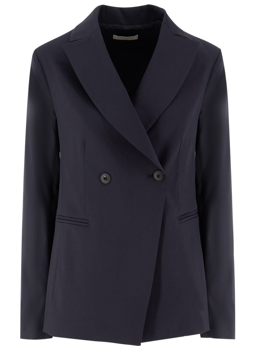 Antonelli Double-Breasted Navy Jacket With Notched Lapel