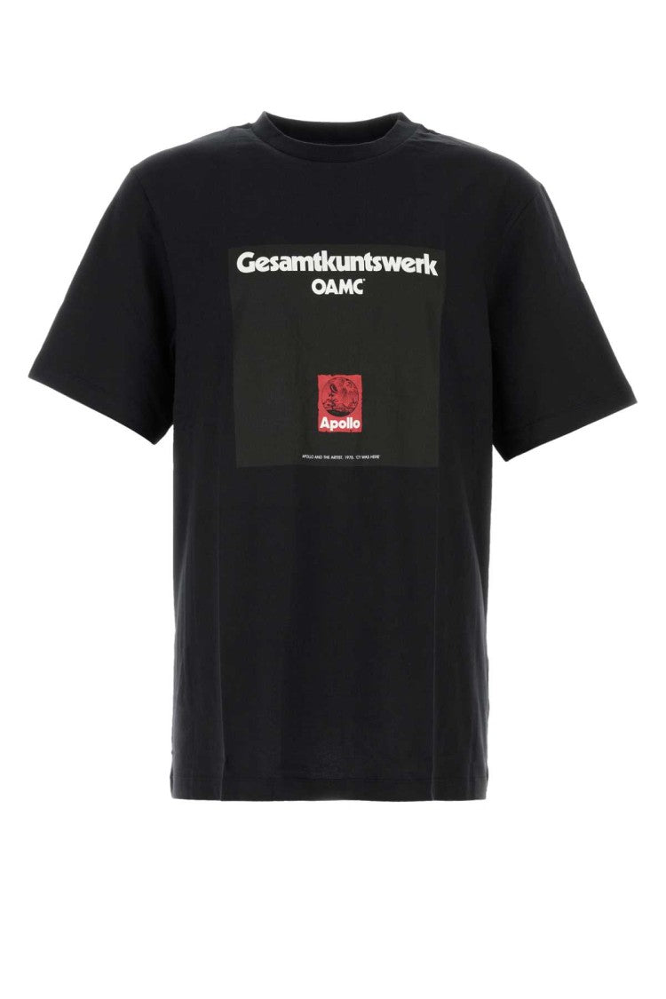 Oamc Black Cotton T-Shirt