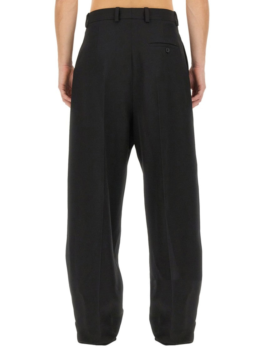 Balenciaga Wide-Leg Relaxed Wool Trousers