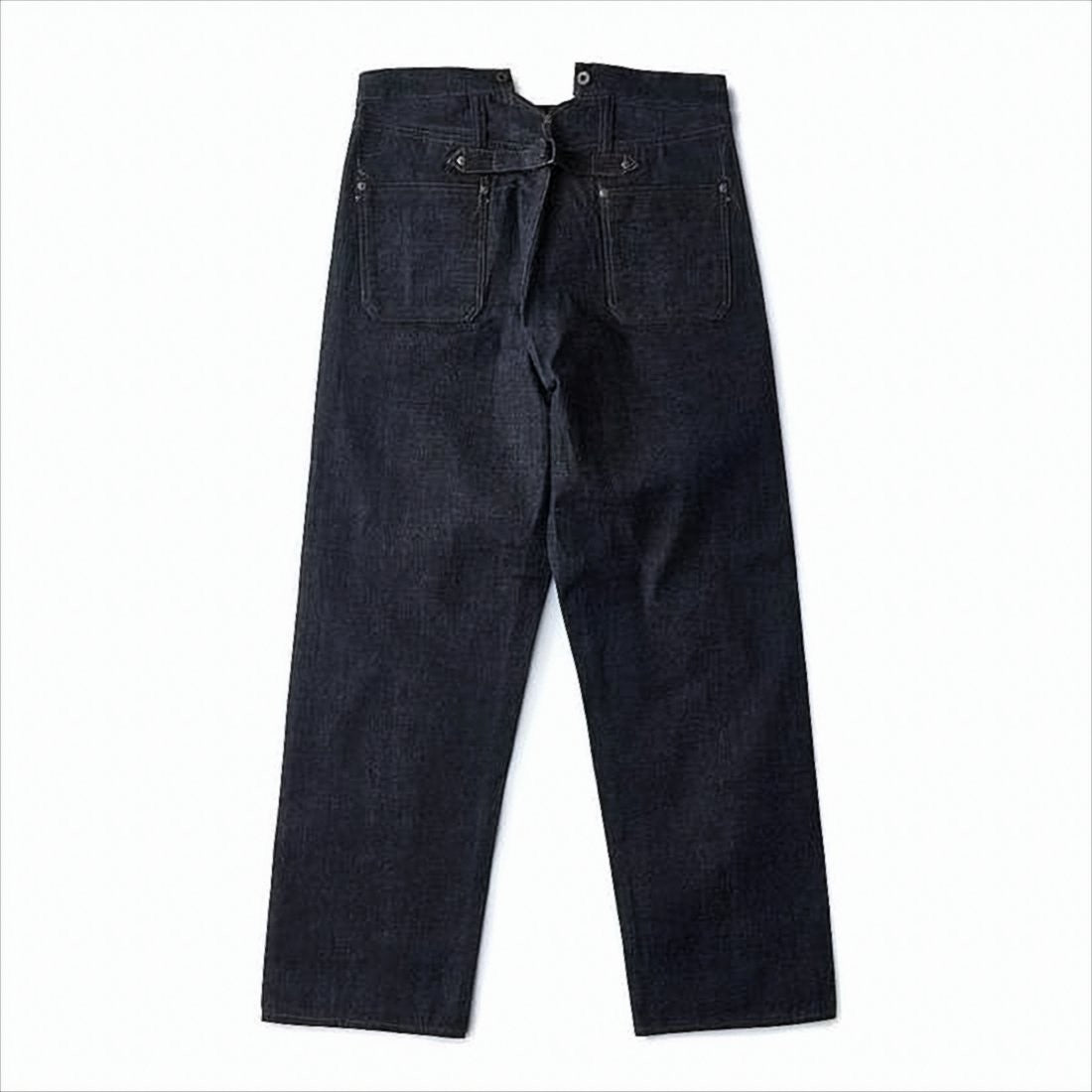 Nigel Cabourn High-Waisted Indigo Denim Pants With Straight-Leg Cut