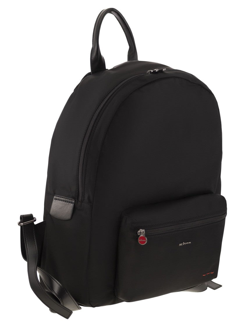 Kiton Technical Fabric Backpack With Logo