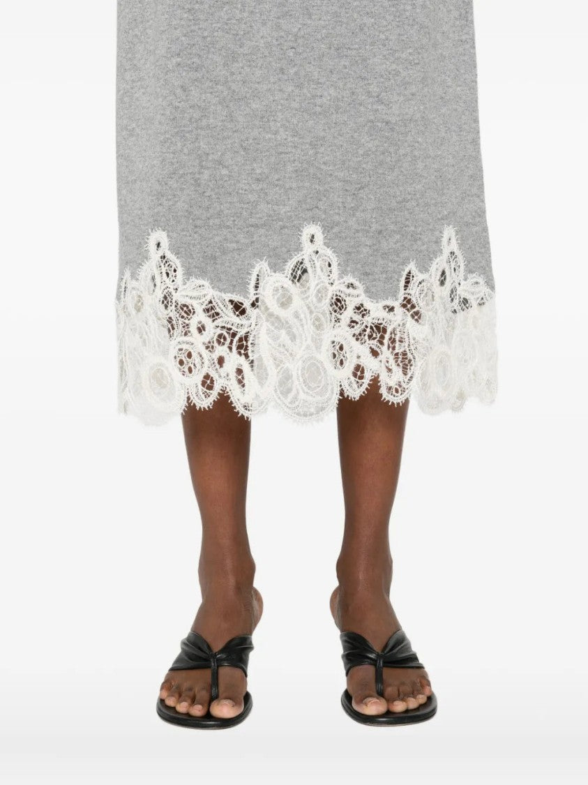 Fabiana Filippi Lace-Trimmed Pencil Skirt