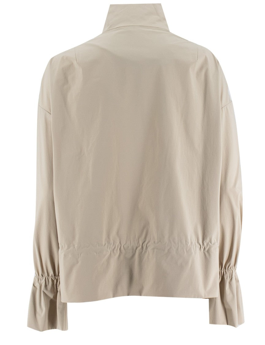 Kiton Beige Jacket With High Collar