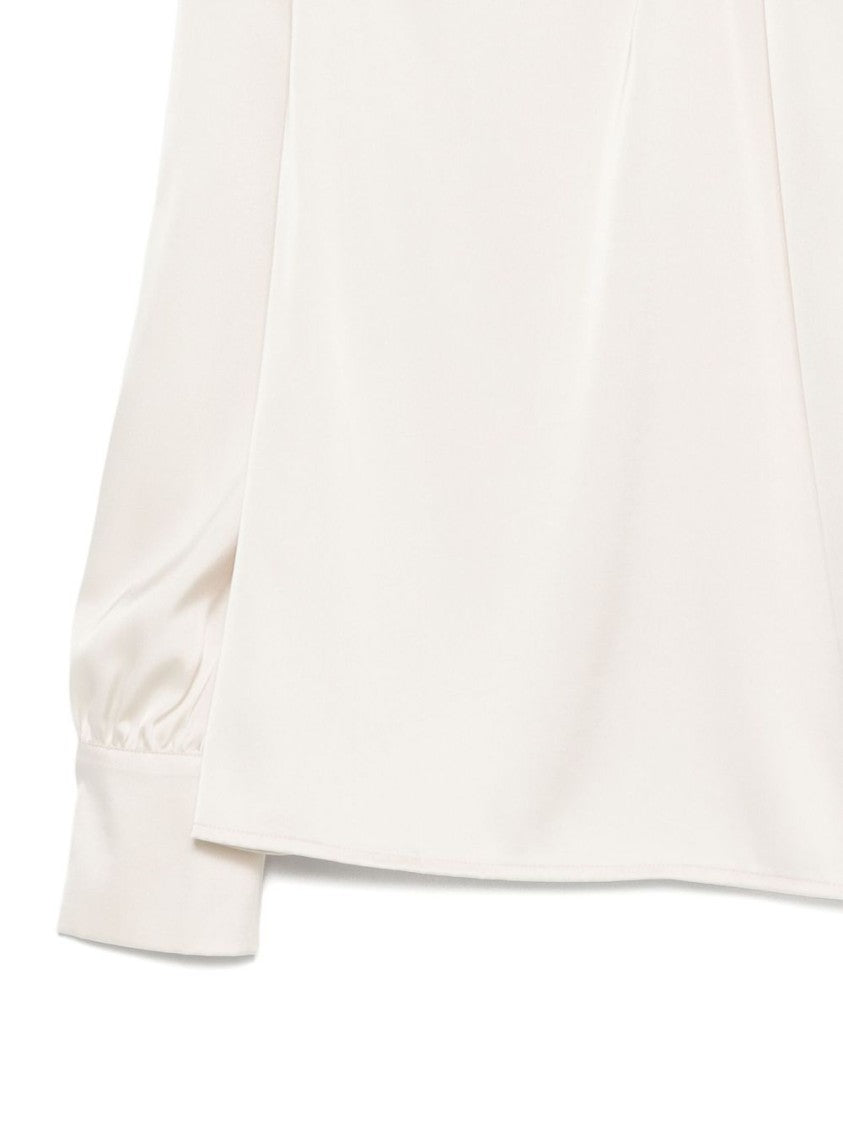 Dexterior Long-Sleeved High-Neck Blouse With Button Closure