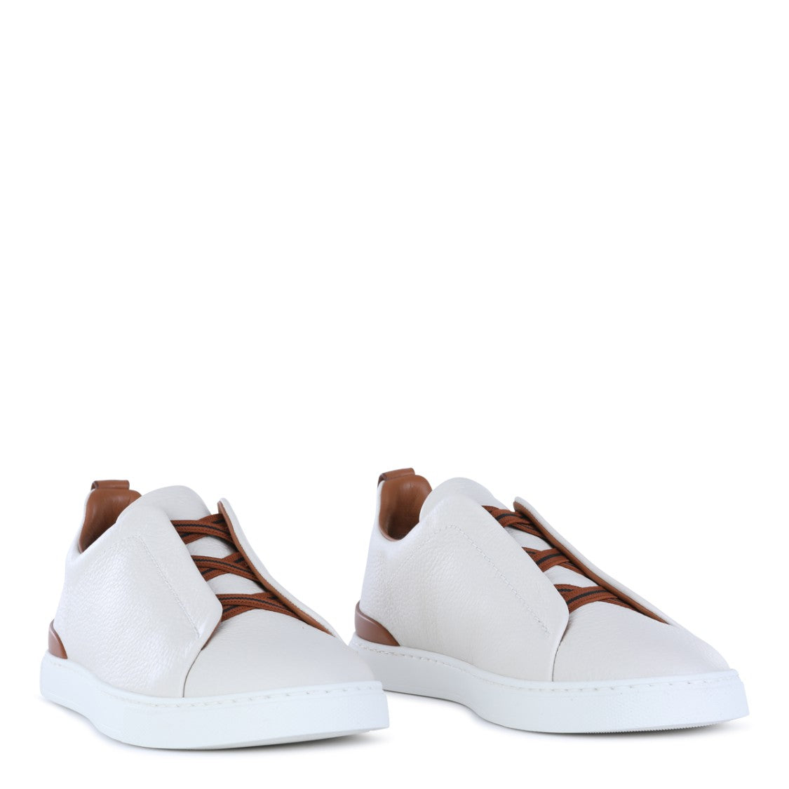 Zegna White Leather Sneakers