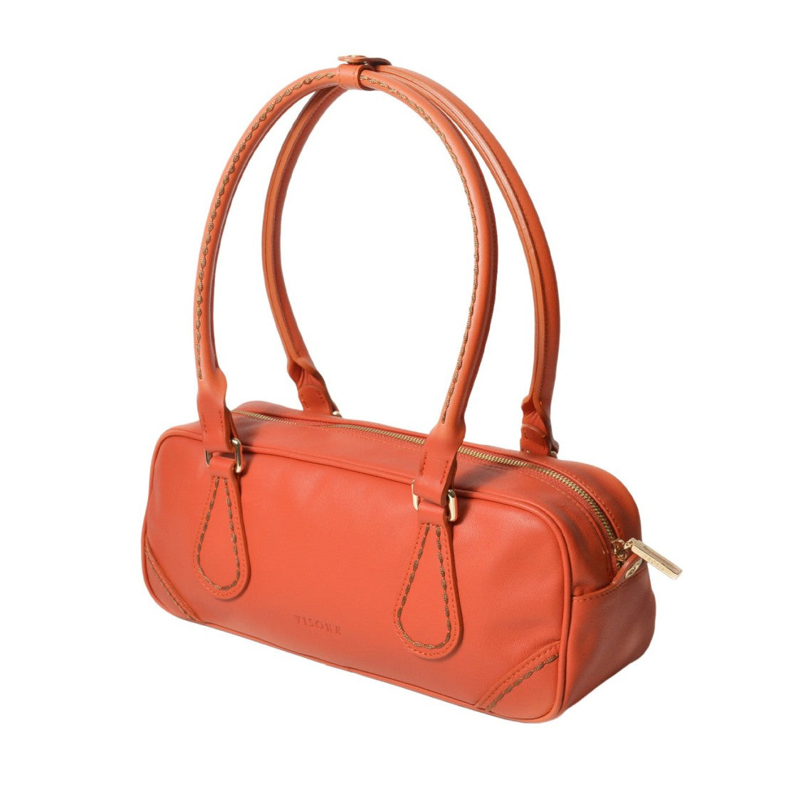 Plinio Visona' Smooth Leather Bauletto Bag With Dual Handles