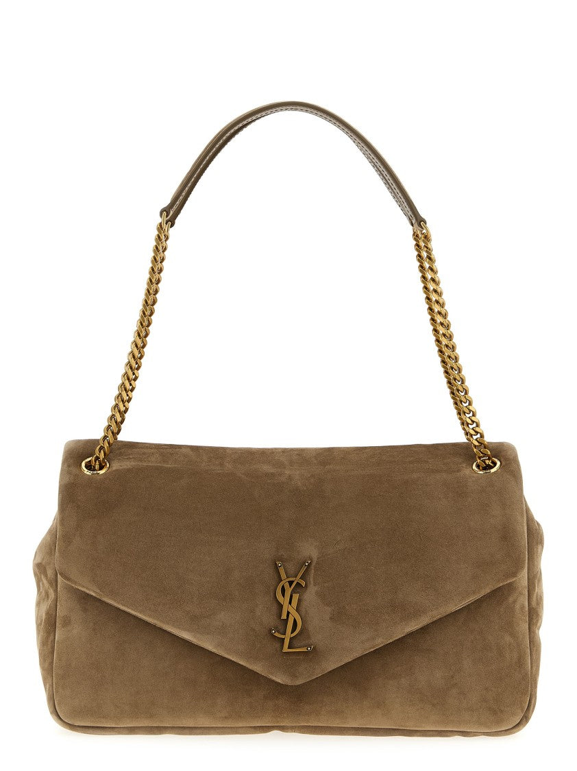 Saint Laurent Calypso Suede Shoulder Bag With Chain Strap
