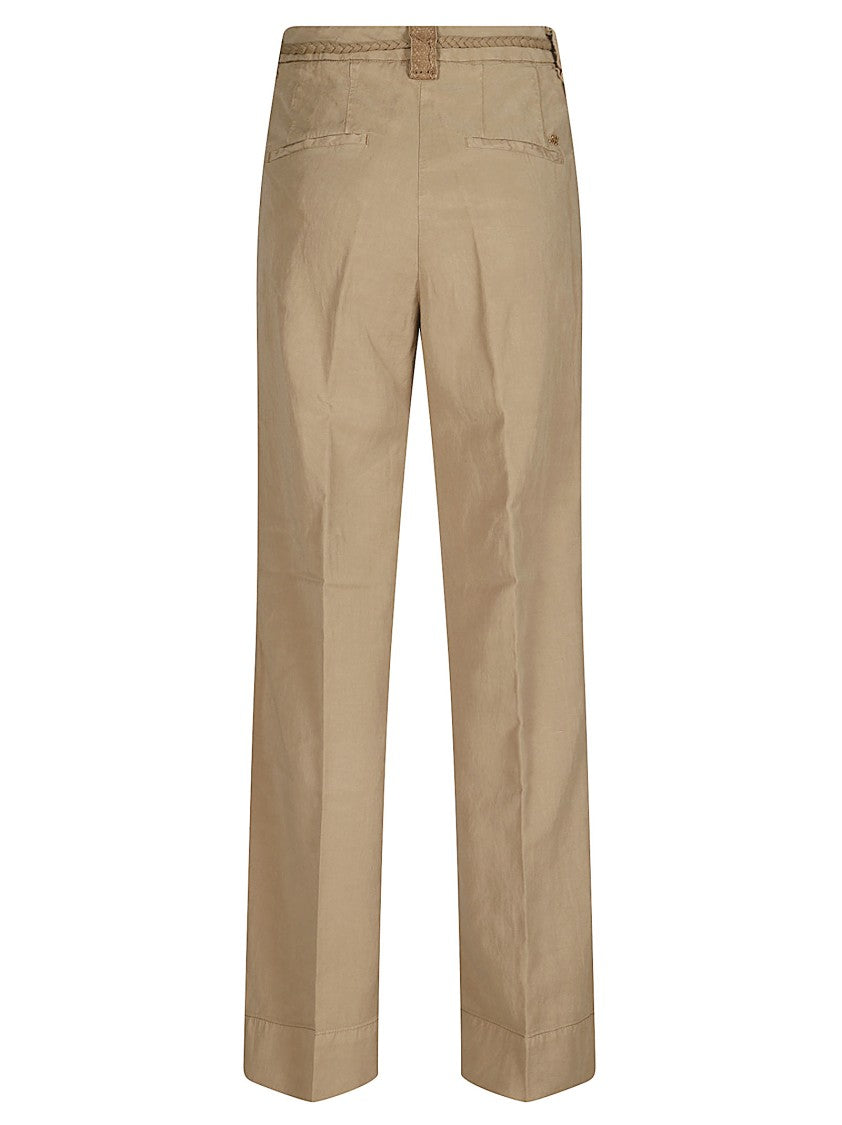 Mason's Straight-Fit Chino Trousers With Woven Belt Detail