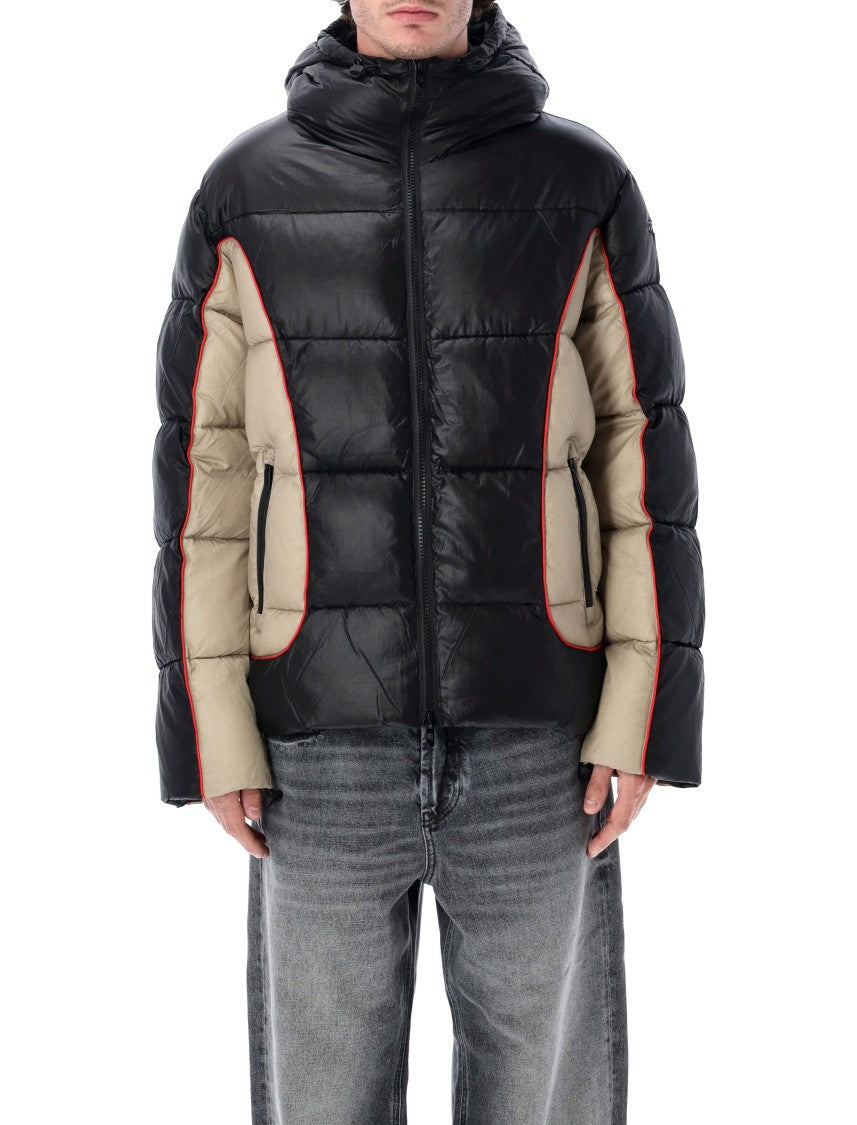 Diesel W-Ostend Impactful Color-Block Puffer Jacket