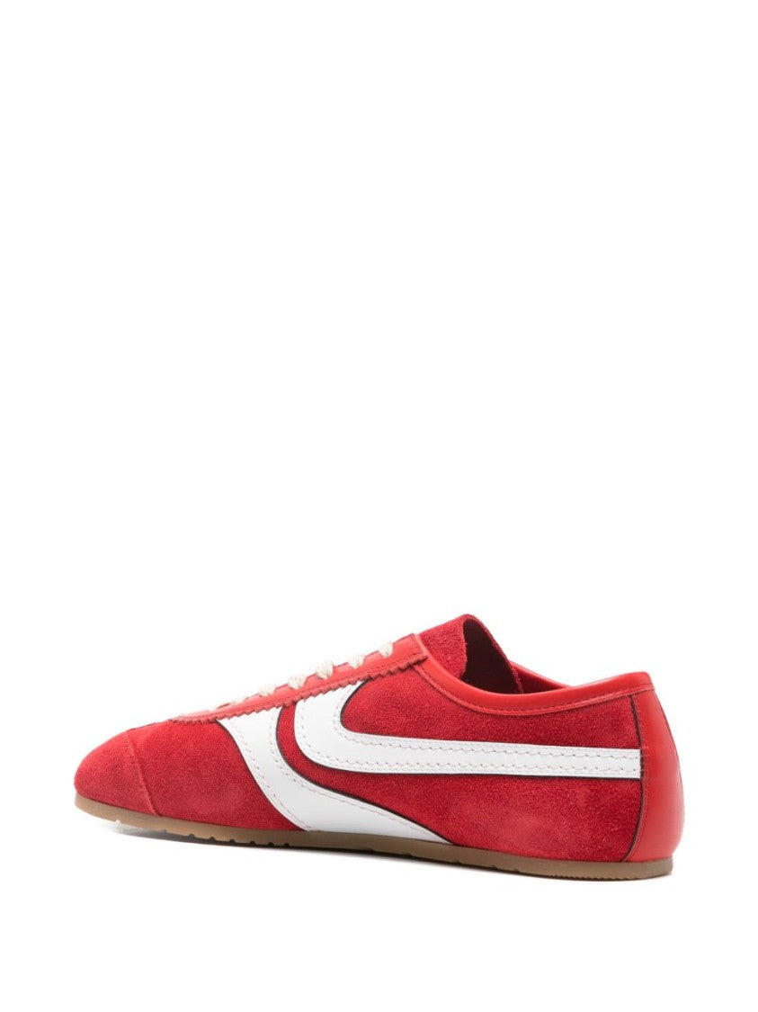 Dries Van Noten Low Profile Red Suede Sneakers