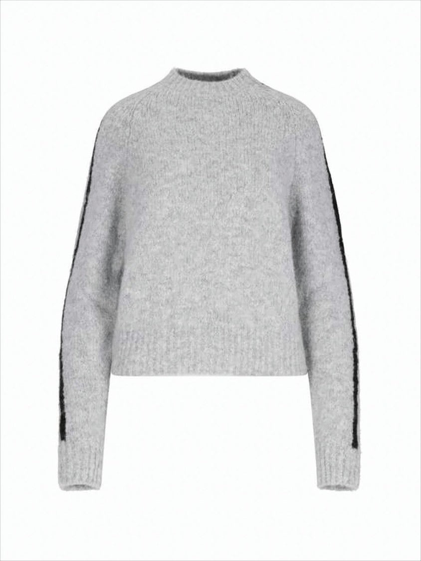Paloma Wool Cropped Textured Knit Sweater With Contrasting Stripe
