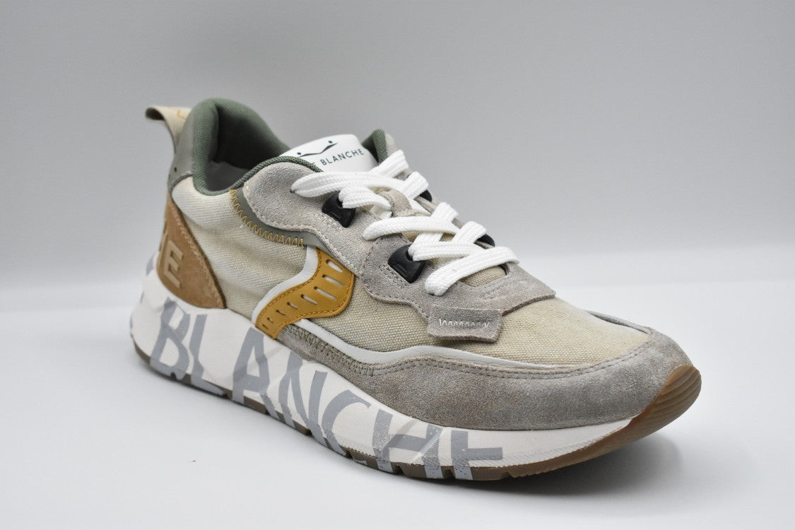 Voile Blanche Sand Orange Flat Sneakers With Textured Design