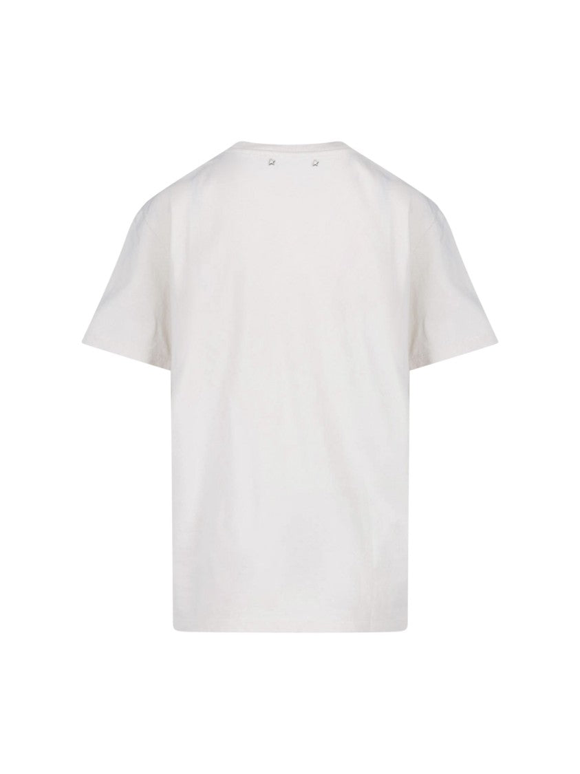 Golden Goose White Printed Cotton T-Shirt