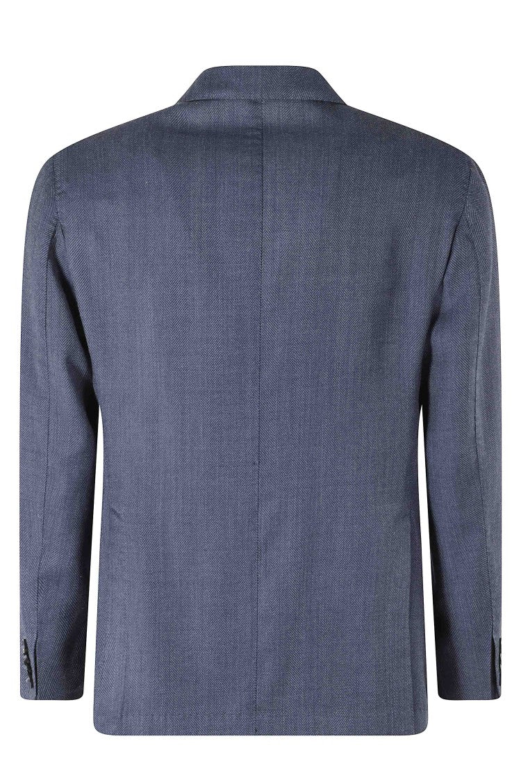 L.B.M. Blue Spinato Wool-Blend Single-Breasted Blazer