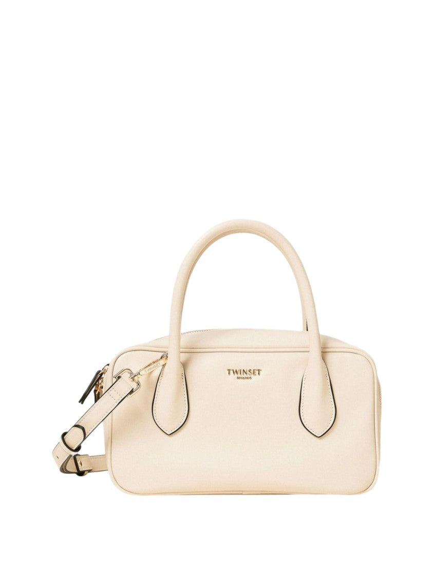 Twin-Set Rectangular Structured Handbag With Gold-Tone Hardware