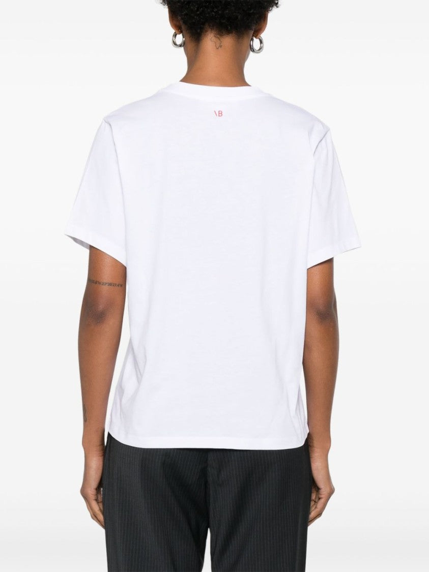 Victoria Beckham Relaxed Fit White Cotton T-Shirt
