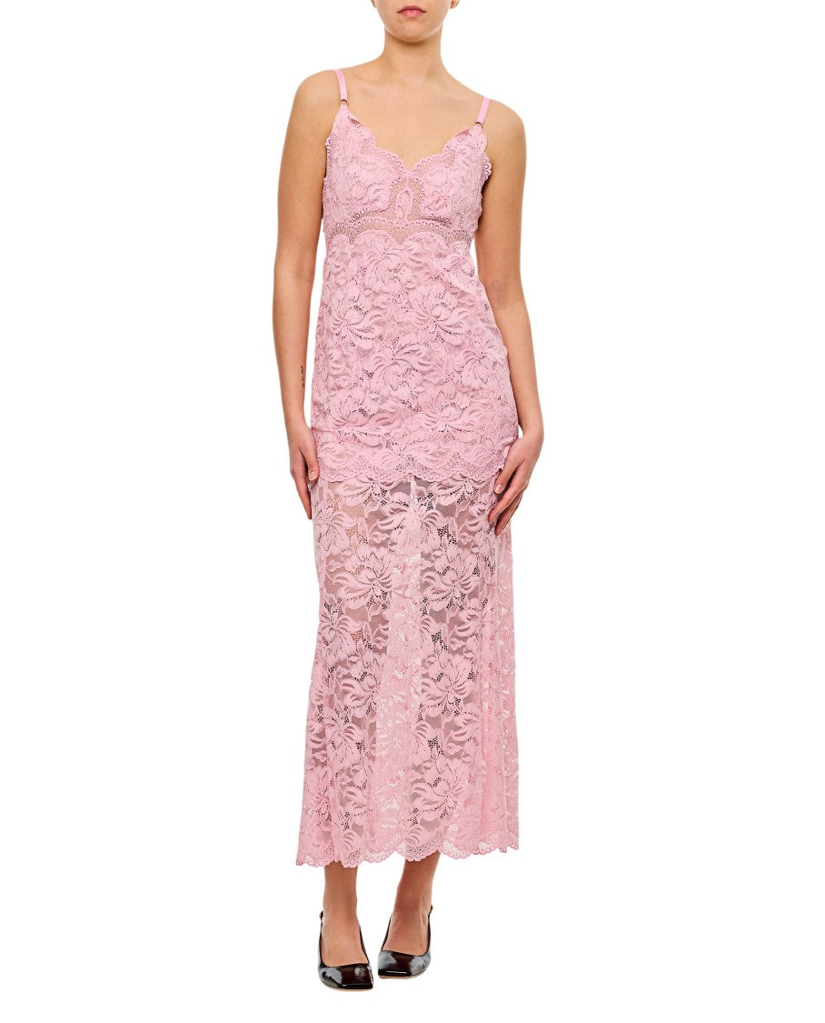 Rabanne Pink Lace Long Dress