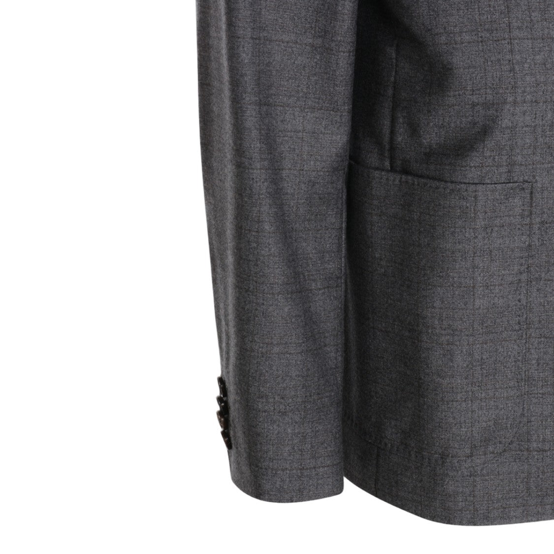 Canali Double-Breasted Checkered Grey Jacket With Notch Lapel