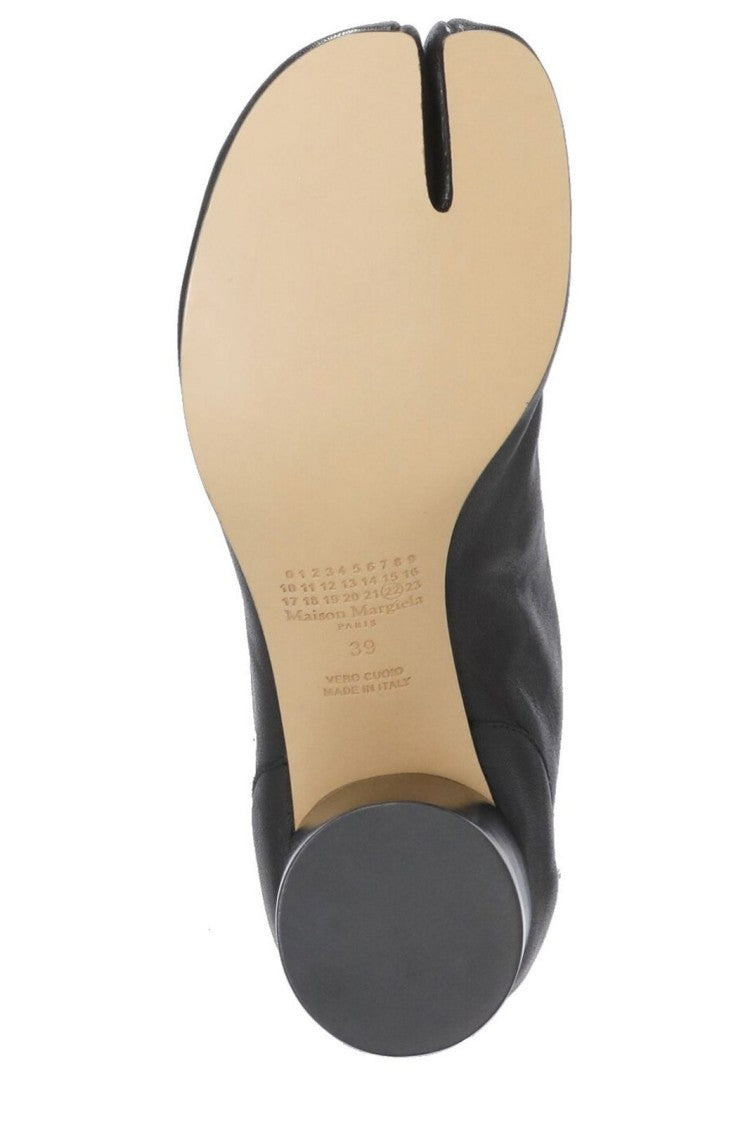 Maison Margiela Glossy Leather Ankle Boots With Split-Toe Design