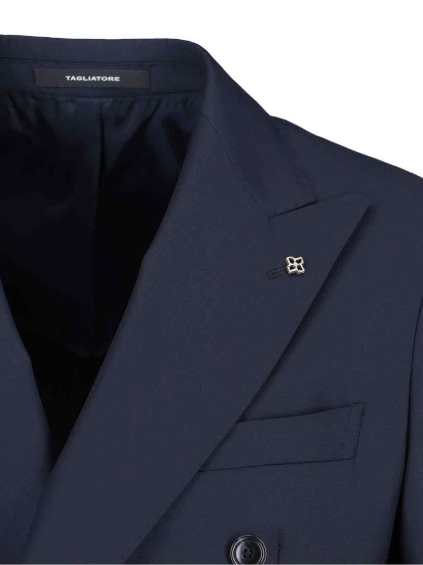 Tagliatore Vesuvio Tailored Blue Virgin Wool Suit